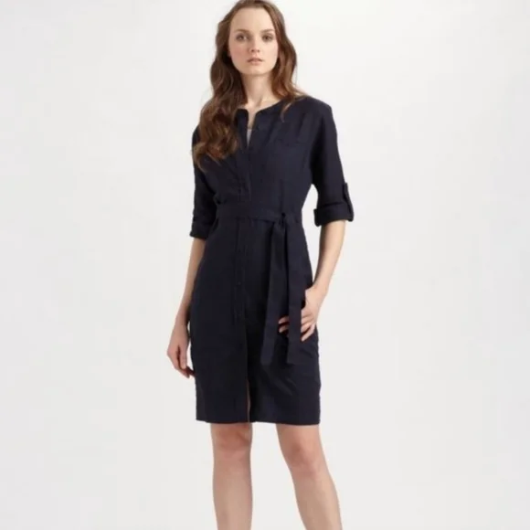white linen shirt over dress White Linen Short Shirt Dress – DATURA main image 0